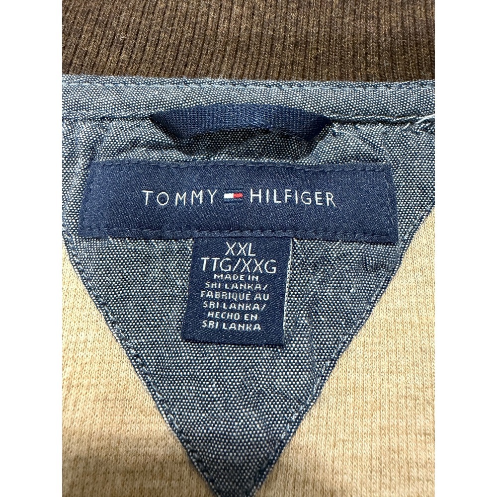 Tommy Hilfiger Mens Tan Ribbed Quarter Zip Pullover Shirt XXL - Picture 5 of 7